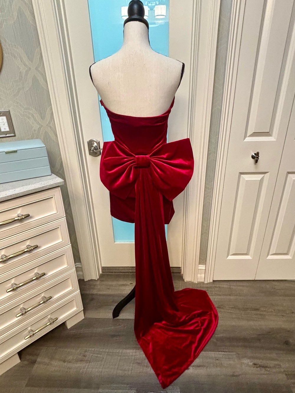 Red Velvet Bow. Dress